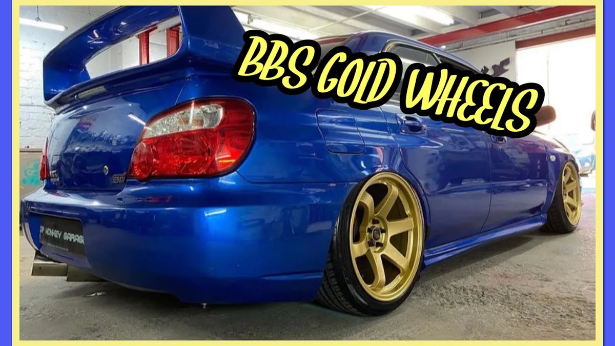 gold BBS wheels and STI badge