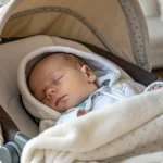 can newborn sleep in stroller