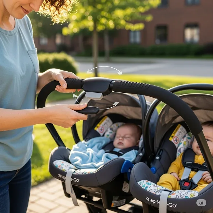 stroller folding mechanism release latch